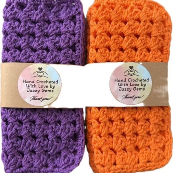 Set of Hand Crocheted Washcloths Dishcloths Trivets 100% Cotton Crochet Granny - Picture 6 of 15